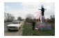 A typical Western Ukrainian tradition: to decorate crosses with colorful stripes © Guillaume Ribot - Yahad-In Unum