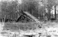 Una escalera usada para subir los cuerpos de la fosa para quemarlos. © Yad Vashem Photo Archives