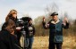 The Yahad research team during the interview with Ivan N., born in 1927, near the mass grave. ©Les Kasyanov/Yahad-In Unum