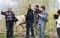 Bronislovas L., born in 1930, pointing out at the former location of the barn in Čepukìškė village, where the Jews from Turmantas were confined for some time. Today another building is constructed on the site. ©Cristian Monterroso/Yahad - In Unum