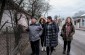 The Yahad team during an interview with a witness visiting the sites that used to belong to the Jewish community in Mylokaiv.  ©Les Kasyanov/Yahad - In Unum